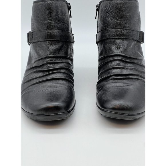 Naturalizer Round Toe Pleated Leather Boots Booties 10M - Picture 2 of 7